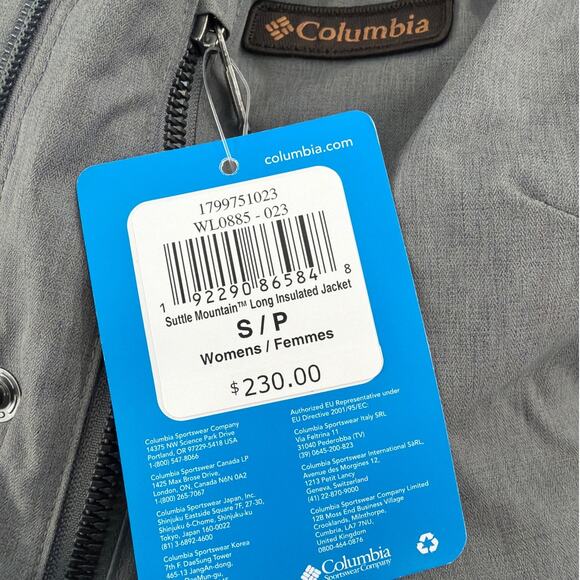 Columbia Women's Gray Suttle Mountain Long Insulated Jacket Size S - Picture 8 of 11
